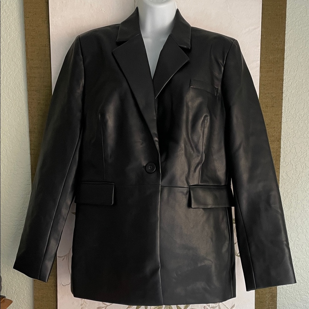 CaBi faux leather black jacket NWT Size Medium